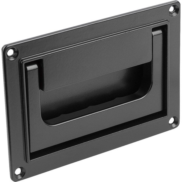 Kipp Recessed Handle Fold-Down, L=170, H=80, Form:A, Screw On Aluminum, Black, Comp:Powder-Coated K0240.05018411